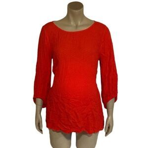 Motherhood Maternity Red Lightweight Long Sleeved Shirt Top Rayon Large NWT